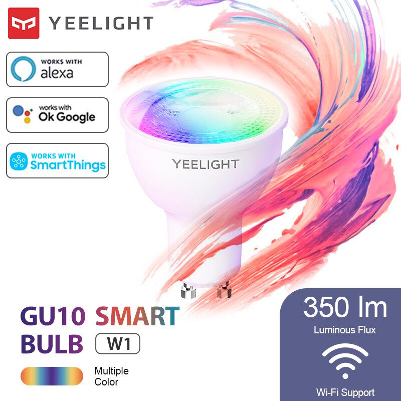 Yeelight Yldp004-a Gu10 Színes Intelligens Led Izzó W1 Játék Zene Szinkronizálás App Hangvezérlés Munka App Google Assistant Alexa