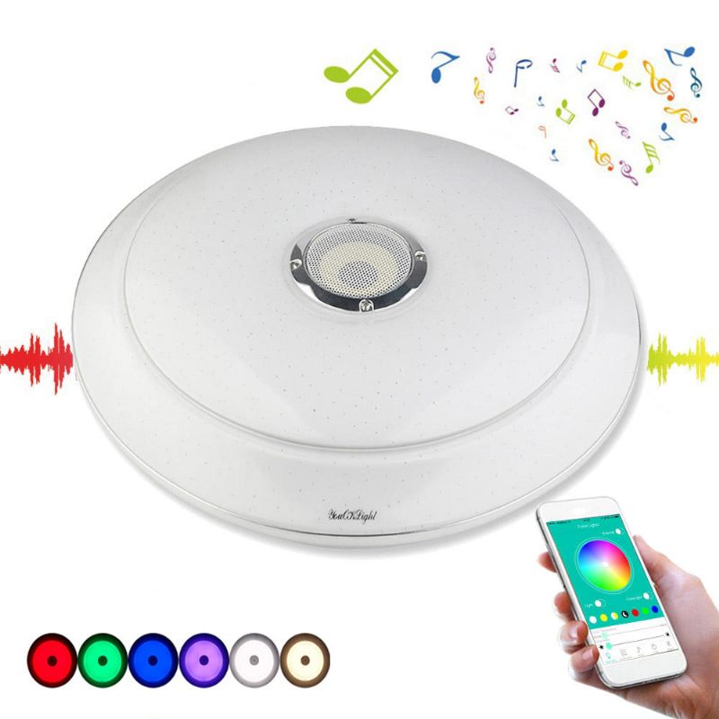 Youoklight 36w Rgb Szabályozható Bluetooth Hangszóró Zene Led Mennyezeti Lámpa App Vezérlő Ac220v
