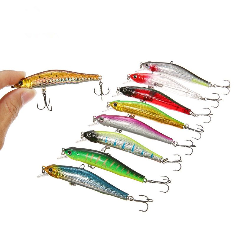 1 Db 80 mm/3.15" 8.5 G-os Mágneses Minnow Horgászcsali Mesterséges Kemény Csali Horog 3d Szemek Tengeri Horgászat