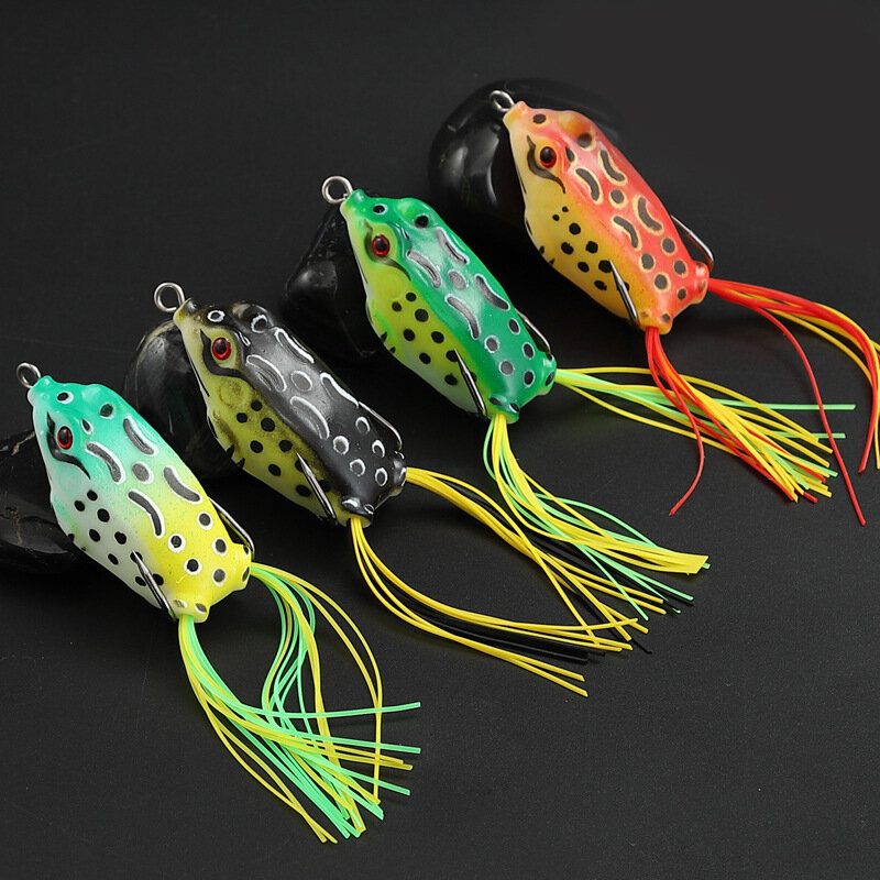 5 Db Békacsali Puha Csöves Csali Műanyag Horgászcsali Horgászhorgokkal Topwater Ray Frog Mesterséges Horgászfelszerelés