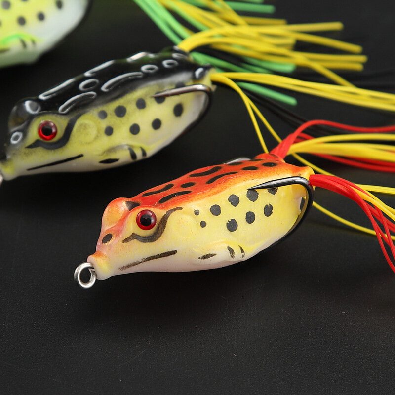 5 Db Békacsali Puha Csöves Csali Műanyag Horgászcsali Horgászhorgokkal Topwater Ray Frog Mesterséges Horgászfelszerelés