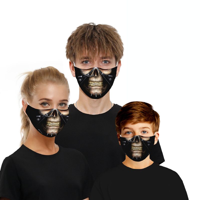 Halloween Sorozat-double Chip Anti Pm2.5 Porálló Arcmaszk Légáteresztő Védőmaszk Szélálló Kültéri Sport Kerékpározáshoz.