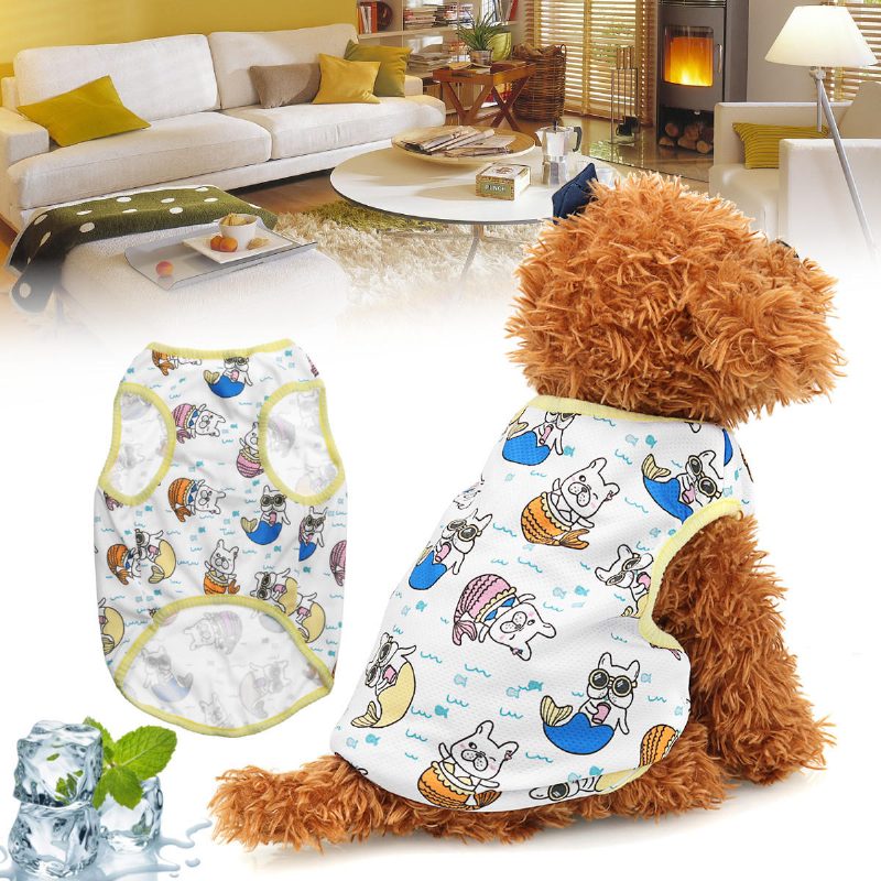 Kutyaruhák Kényelmes Lélegző Nyári Hűsítő Kisállat Ruha Póló-s/m/l/xl