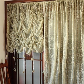 Elegáns Csipke Áttetsző Léggömb Függönyök Luxus Hímzett Remek Kézműves1 Panel Ablak Tüll
