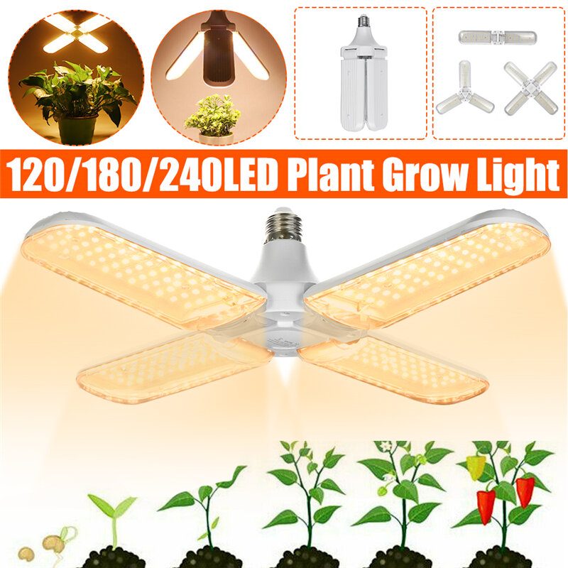 120/180/240led Grow Light E27 Teljes Spektrumú Növekvő Hidroponikus Garázslámpa Izzó Növényi Zöldségekhez Ac85-265v