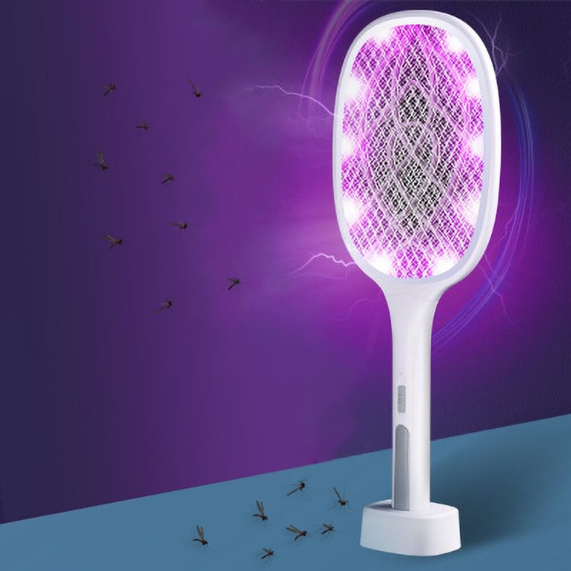 2 Az 1-ben 6/10 Led-es Szúnyogölő Lámpa 3000v Elektromos Szúnyogcsapó Usb Újratölthető Rovarszúnyogriasztó Csapda