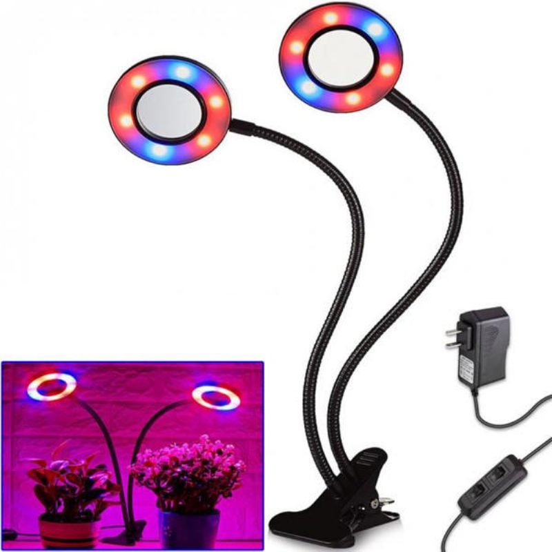 24 W-os Daul Head Led Plant Grow Light Rugalmas Asztali Csipeszes Lámpa Zöldségekhez Gyümölcsökhöz Virágokhoz Hidroponikához