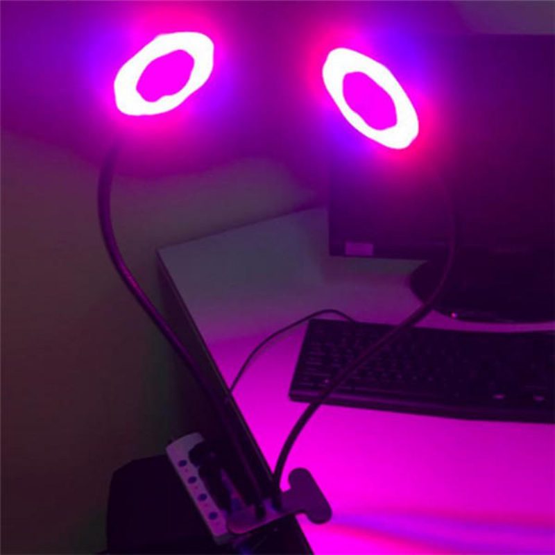 24 W-os Daul Head Led Plant Grow Light Rugalmas Asztali Csipeszes Lámpa Zöldségekhez Gyümölcsökhöz Virágokhoz Hidroponikához
