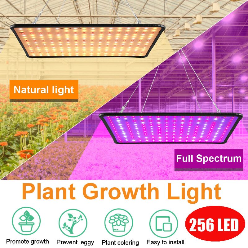 256 Led-es Teljes Spektrumú Növényi Uv-fényű Lámpa Beltéri Hidroponikus Növényekhez
