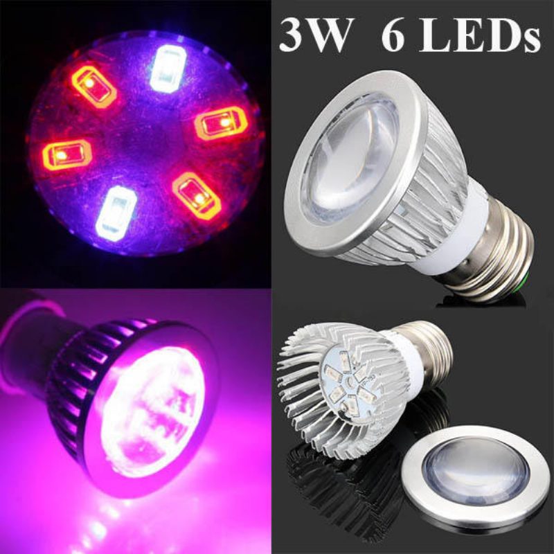 3w E27 4 Piros 2 Kék Grow Led Domború Tükörkörte Üvegházi Növénypalánta Növekedési Lámpa
