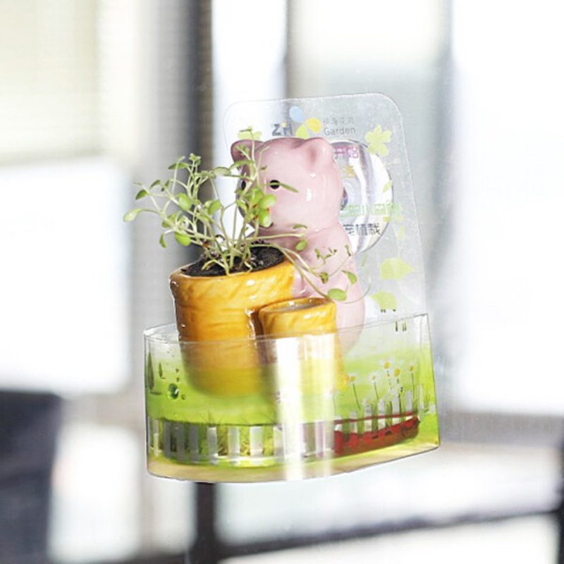 Diy Mini Kerámia Állat Chuck Cserepes Növény Asztali Irodai Dekoráció