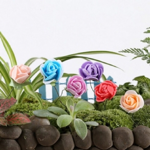Diy Miniatűr Csinos Rózsa Díszek Cserepes Növény Kerti Dekoráció