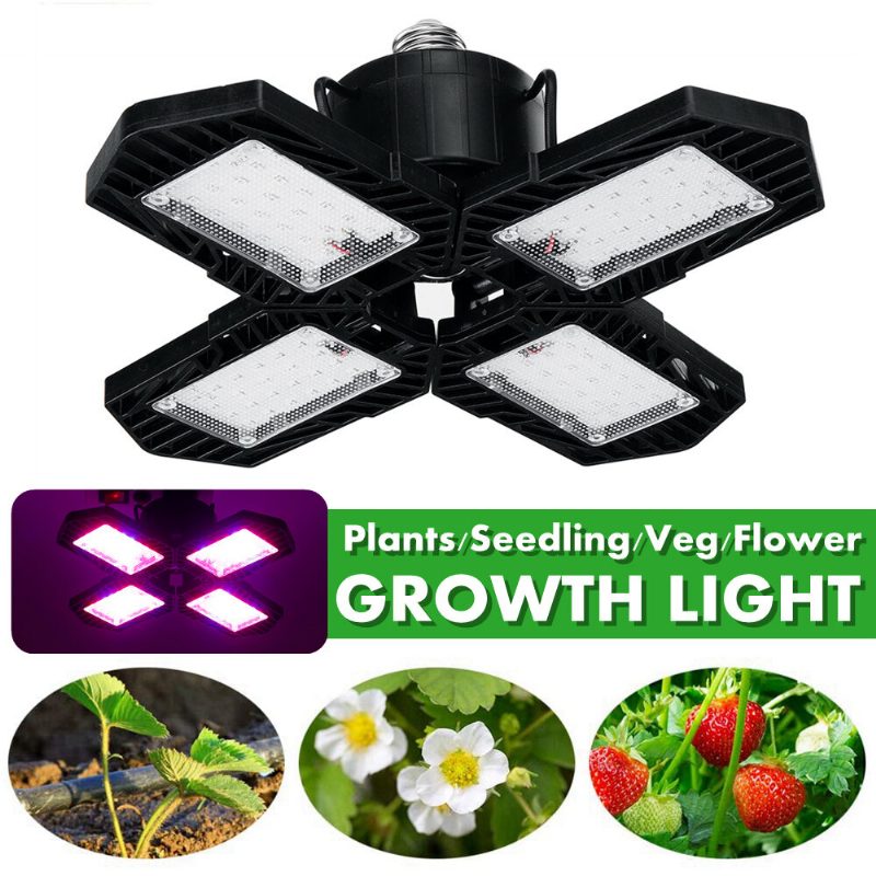E26/e27 132led Grow Light 2835 Teljes Spektrumú 4 Lapátos Hidroponikus Növényi Zöldség Virág Lámpa Ac85-265v