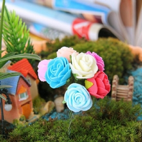Miniatűr Rózsa Díszek Cserepes Növény Kézműves Kerti Bonsai Barkács Dekoráció