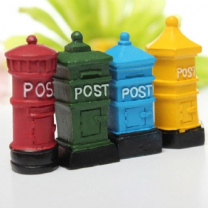 Retro Postbox Mikro Táj Dekorációk Kerti Barkács Dekoráció