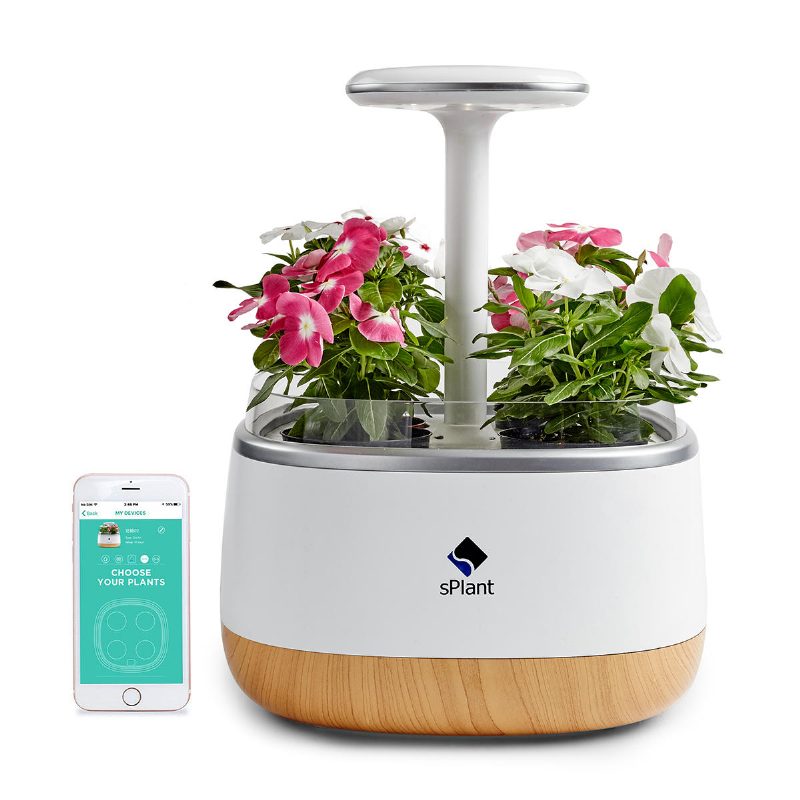 Splant Smart Fresh Herb Garden Kit Intelligens Beltéri Sprout Led-es Fényű Kerti Négy Virágcserép App Távirányítós Önöntözési Technológiával
