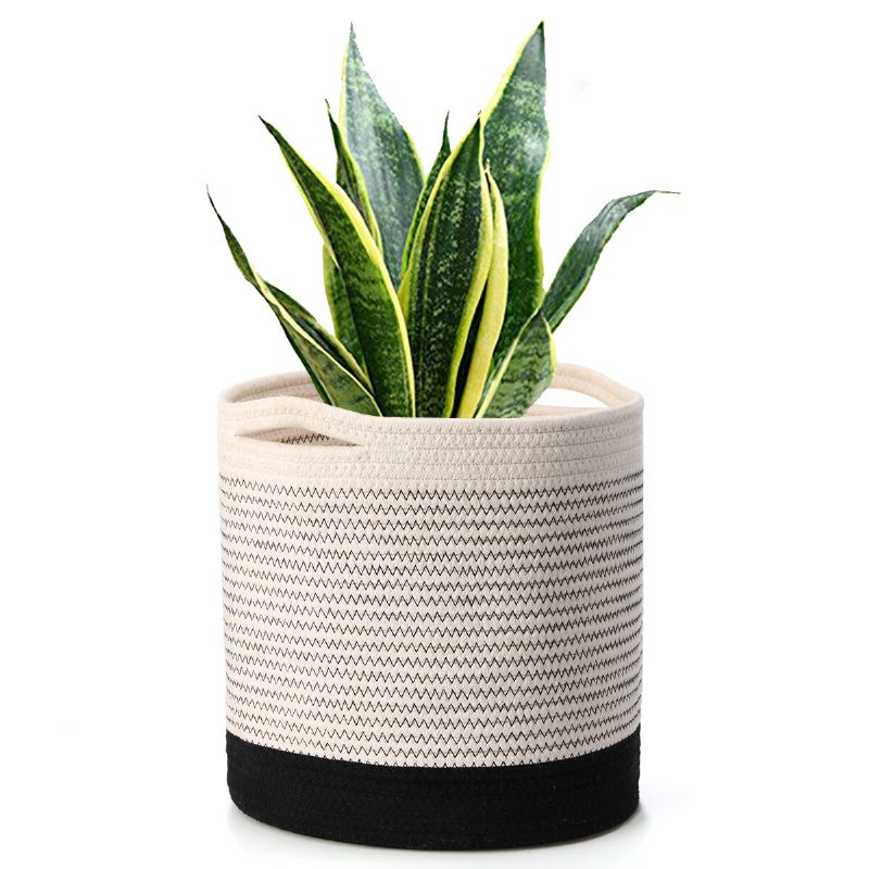 Tvird Woven Cotton Rope Basket Organizer Tárolókosár Plant Pots Szennyeskosár