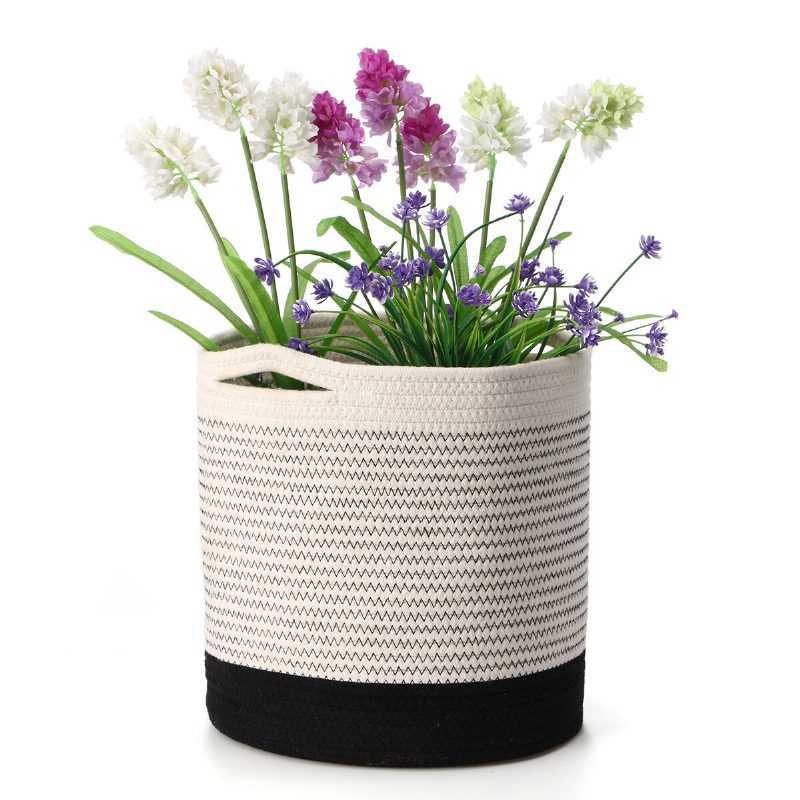 Tvird Woven Cotton Rope Basket Organizer Tárolókosár Plant Pots Szennyeskosár