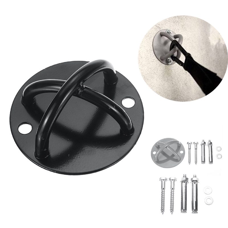 1 Készlet 120 mm-es Vas Légi Jóga Fix Lemezes Akasztó Kampók Csavarok Homokzsákhoz/hintához