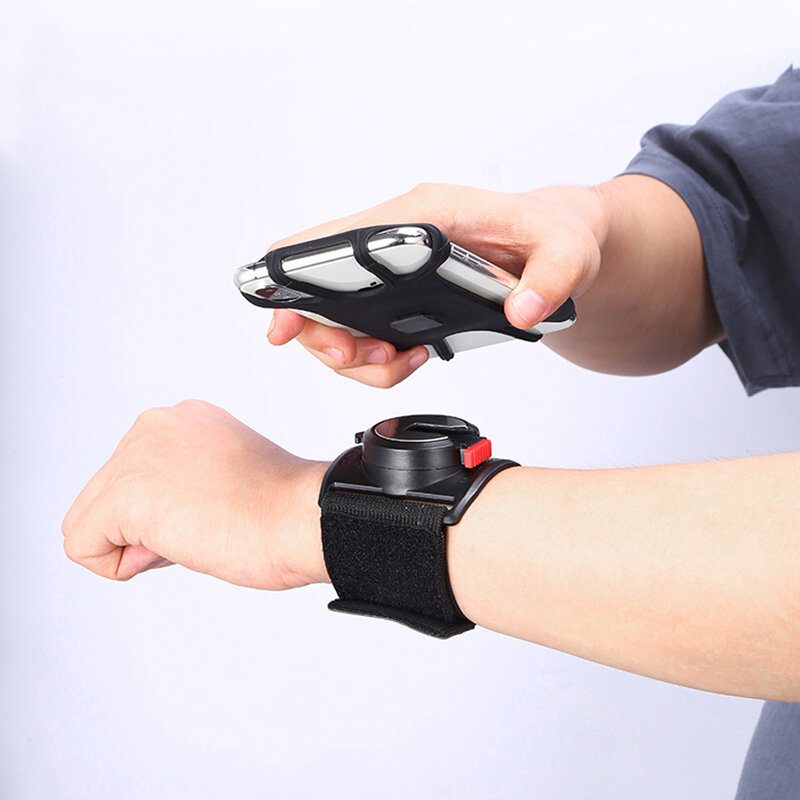 2 Az 1-ben Futó Karszalag 360°-ban Állítható Lovaglás Hegymászó Navigációs Mobiltelefon Tartó Fitness Sport Karszalagok Csuklópánt
