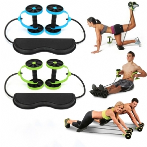 2 Az 1-ben Hasi Kerék Görgőálló Szalagok Fitnesz Izomtréning Dupla Erősítő Gyakorlatok