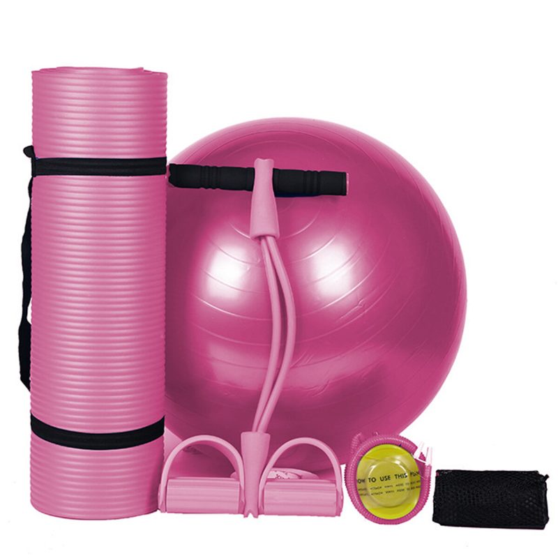 3 Db/szett Alakformáló Fitness Jógalabda + Jógaszőnyeg Pad + Pedálhúzó Latex Hasi Edző