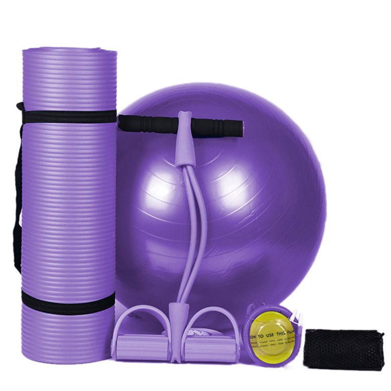 3 Db/szett Alakformáló Fitness Jógalabda + Jógaszőnyeg Pad + Pedálhúzó Latex Hasi Edző