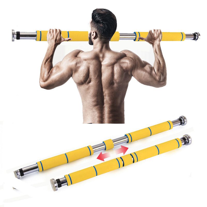 62-100 cm Állítható Ajtónyílás Felhúzható Rúd Szivacsos Fogantyú Csavar Nélkül Nincs Fúrás Vízszintes Rúd Otthoni Fitnesz Felszerelés
