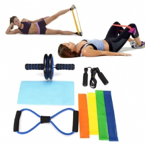 8 Db Otthoni Edzőtermi Fitnesz Szett Hasi Görgő 8 Alakkal Ellenálló Szalagok Jóga Hurokpánt Ugrókötél Készletek