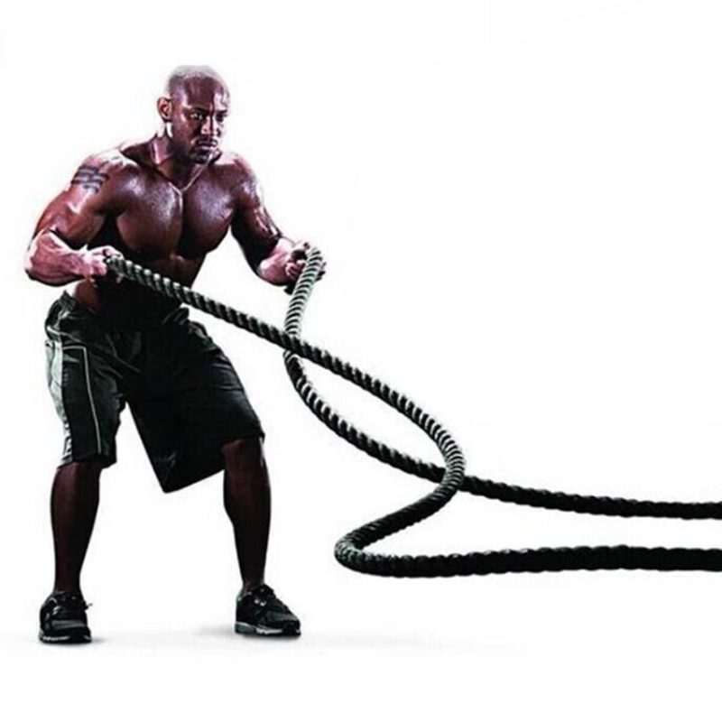 9 M Hosszúságú Fitnesz Harci Kötél Nehéz Ugrókötél Súlyozott Ugrálókötelek Rögzítő Edzőterem Edzőeszközök