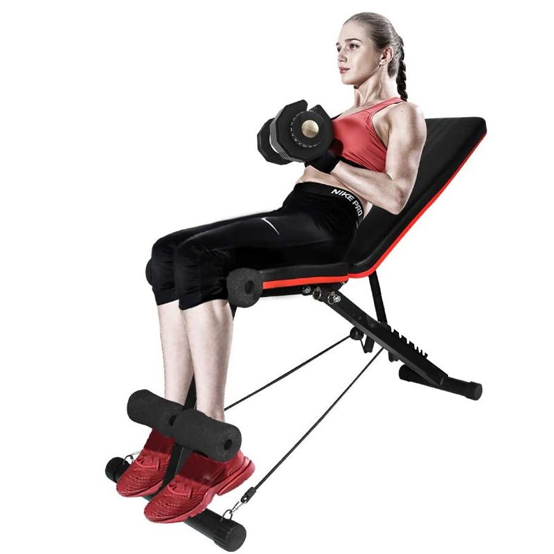 Állítható Ülőpad Összecsukható Súlyzópad Hasi Edzőgépek Edzés Gyakorlat Fitnesz Felszerelés Max Terhelés 660 Lb