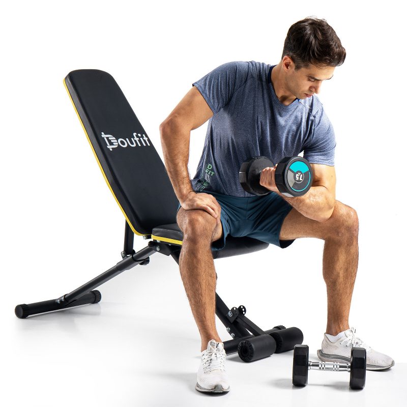 Doufit Lapos Súlyú Pad Összecsukható 1000 Lbs Súlyzós Kapacitás Az Erősítő Edzéshez Fekvenyomás Edzőpadok Otthoni Edzőteremben Súlyzópadhoz És Könnyen Hordozható