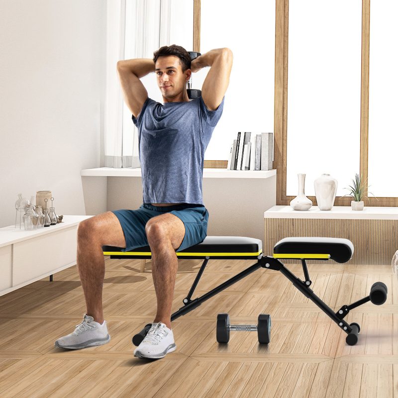 Doufit Lapos Súlyú Pad Összecsukható 1000 Lbs Súlyzós Kapacitás Az Erősítő Edzéshez Fekvenyomás Edzőpadok Otthoni Edzőteremben Súlyzópadhoz És Könnyen Hordozható