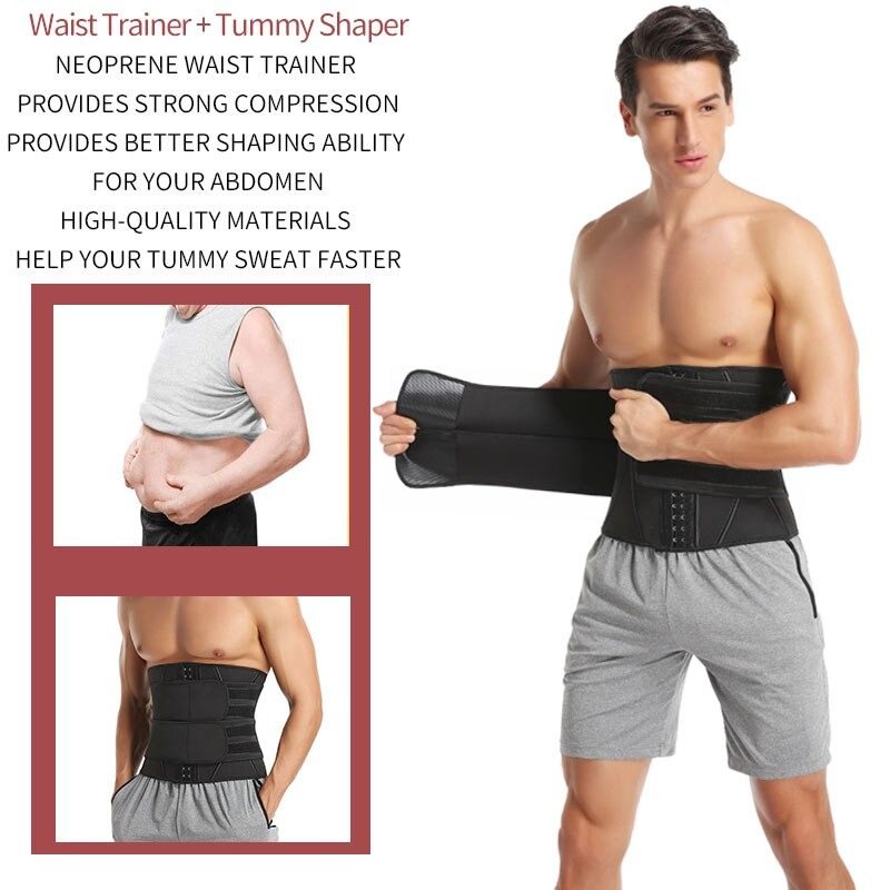 Férfi Waist Trainer Fitness Karcsúsító Öv Szauna Alakformáló Fűző Hasra