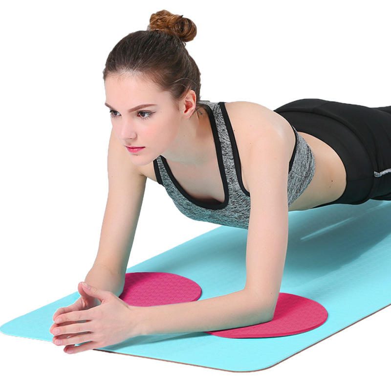 Kaload 1 Pár Pu Könyökvédő Jógaszőnyeg Kerek Habszivacs Sport Edzés Push-up Fitneszvédő Szőnyeg
