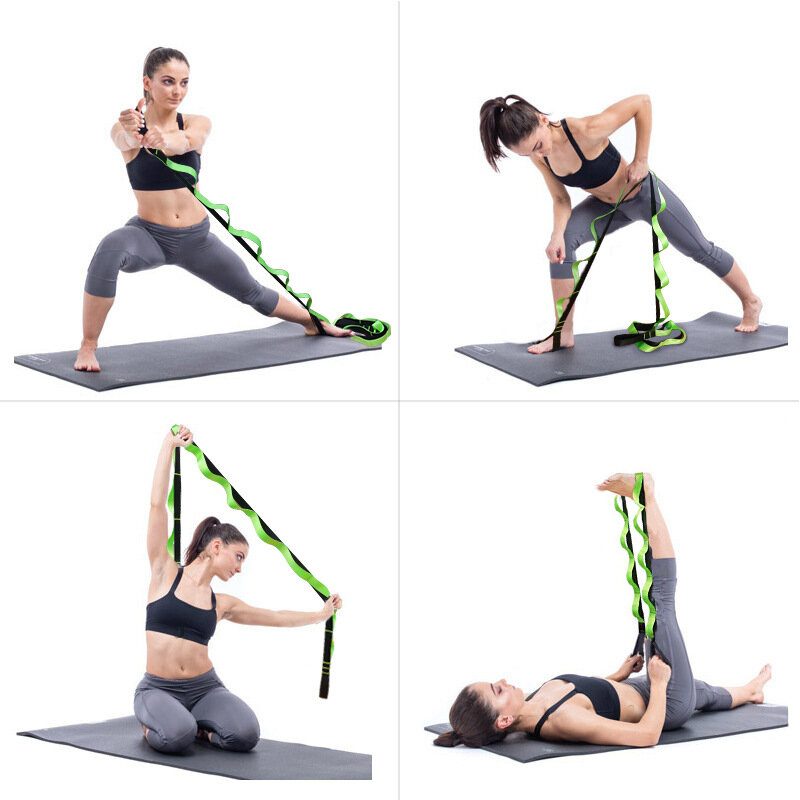 Kaload Meghosszabbított Nylon Fitnesz Jóga Szalag Feszítő Öv Húzó Pánt Otthoni Pilates Ellenállás Szalagok