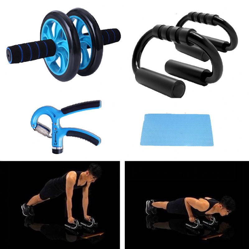 Kezdőlap Erősítő Edzés Fitness Szett Hasi Kerék Görgő Push Up Stand Kesztyűk Kézi Fogó Ugrókötél
