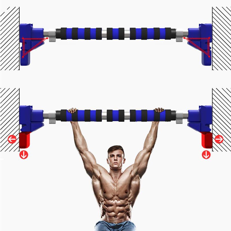 Max. Terhelés 500 Kg Ajtó Vízszintes Rudak Edzés Push Up Acélrúd Otthon Sport Fitness Felülés Edzőeszközök