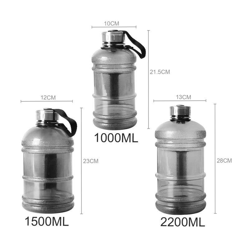 Nagy Űrtartalmú Vizespalack 1l/1.5l/2.2l Shaker Palack Fogantyúval