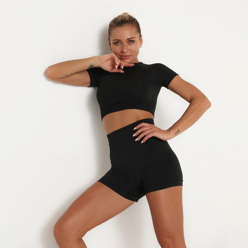 Női Magas Derekú Jóga Szettek Nagy Rugalmasságú Skinny Quick Dry Ing Rövidnadrág Fitness Edzőterem Edzés Futás Sport Ruha