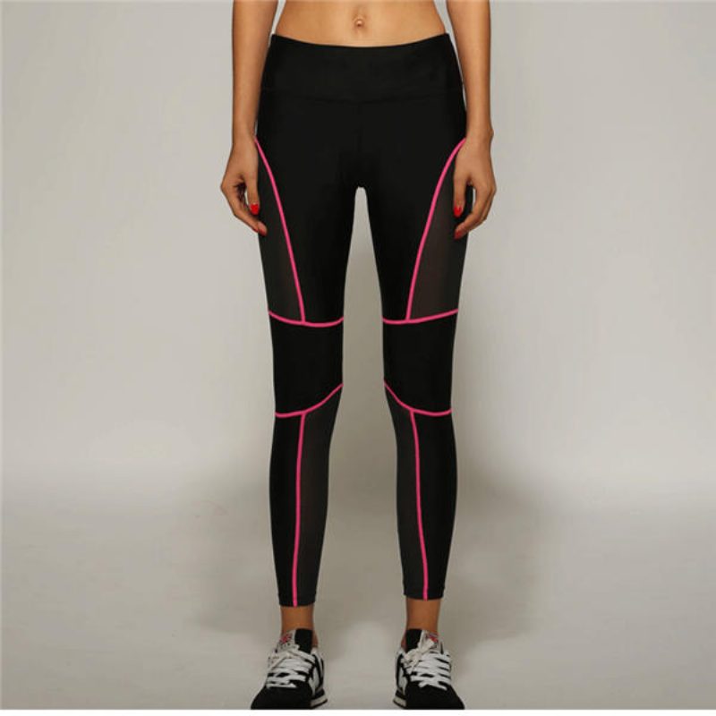 Női Sexys Fitness Nadrágok Méhsejt Hálós Szövet Csípőre Felfelé Rugalmasság Sport Leggings