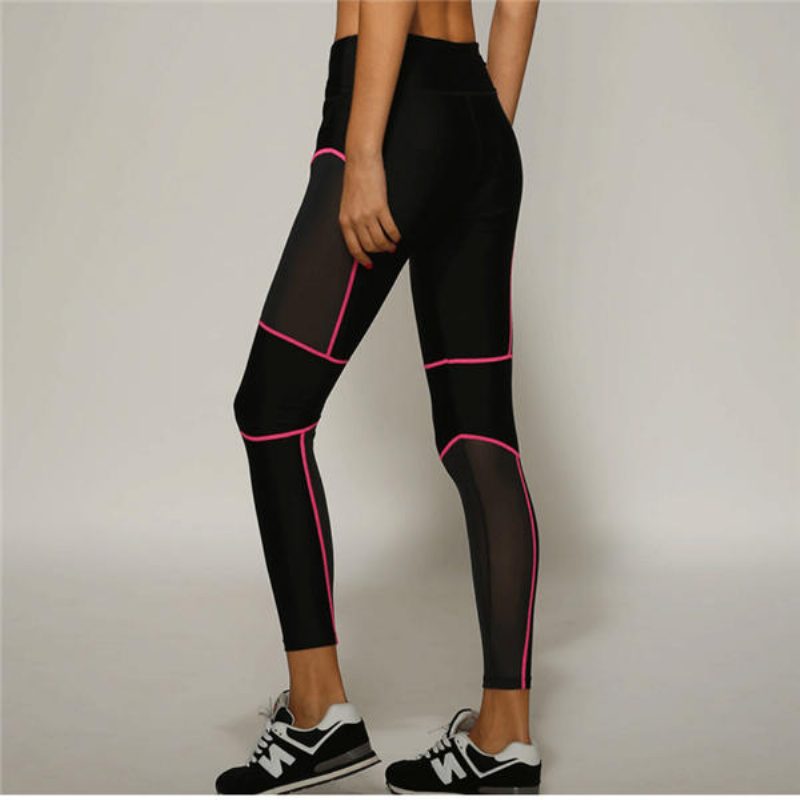 Női Sexys Fitness Nadrágok Méhsejt Hálós Szövet Csípőre Felfelé Rugalmasság Sport Leggings
