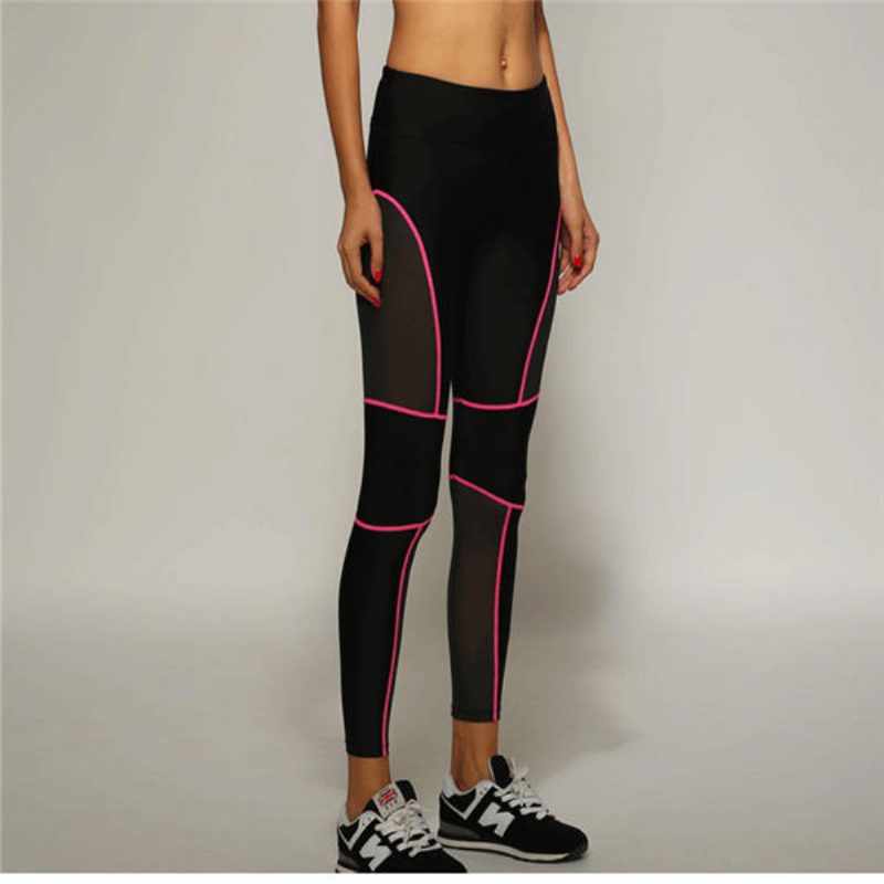Női Sexys Fitness Nadrágok Méhsejt Hálós Szövet Csípőre Felfelé Rugalmasság Sport Leggings