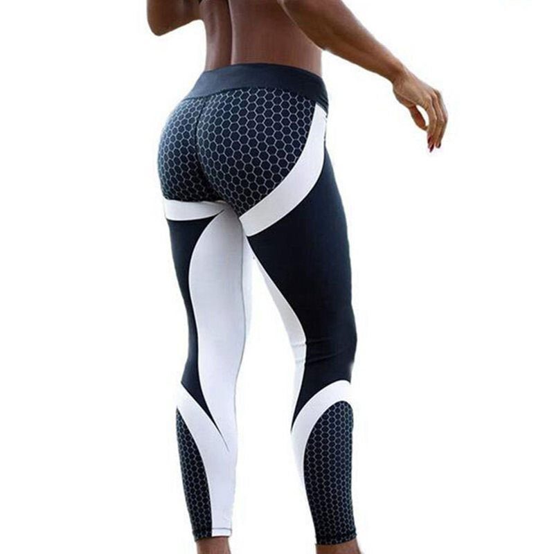 Tengoo Női Jóga Nadrág Méhsejt Nyomott Rugalmasság Tornanadrág Fitness Sport Lány Leggings