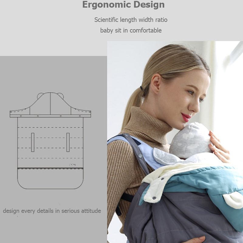 Babahordozó Huzat Köpeny Ergonomikus Vastag Szélálló Kapucnis
