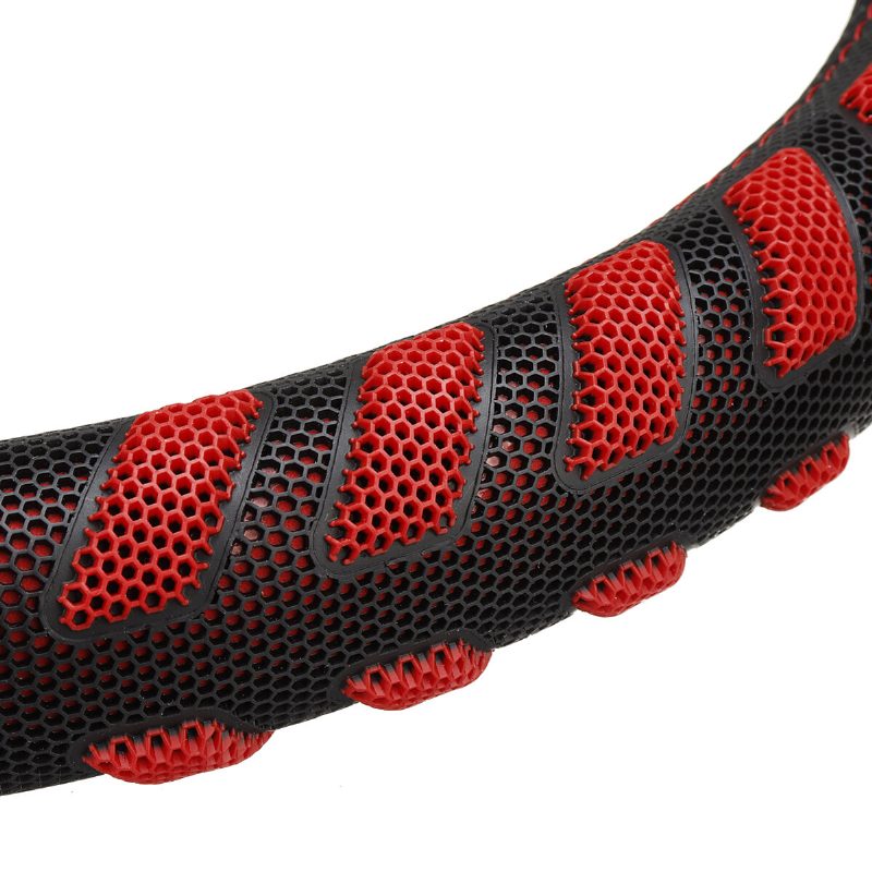 38 cm-es Pu Bőr Univerzális Kék/piros Autó Kormánykerék Burkolat Kézi Pad Puffer