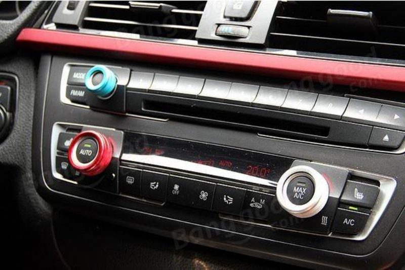 3db/szett Autó Alu Díszborítók Sztereó A/c Gomb Körök Gombgyűrűk Bmw 5 6 7 Series 5series Gt-hez