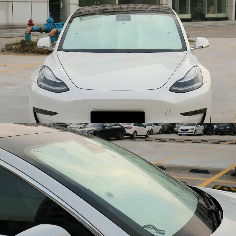 Autó Első Ablak Szélvédő Napernyő Hőpajzs Napellenző Szőnyeg Tesla Model 3-hoz