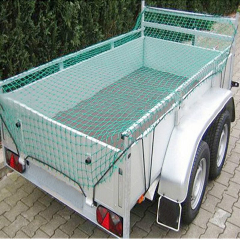 Nagy Teherbírású Teherszállító Háló 220x170 cm Zöld Elasztikus Hálós Tároló Pickup Teherautó Utánfutó Autó Szemetes Burkolatok