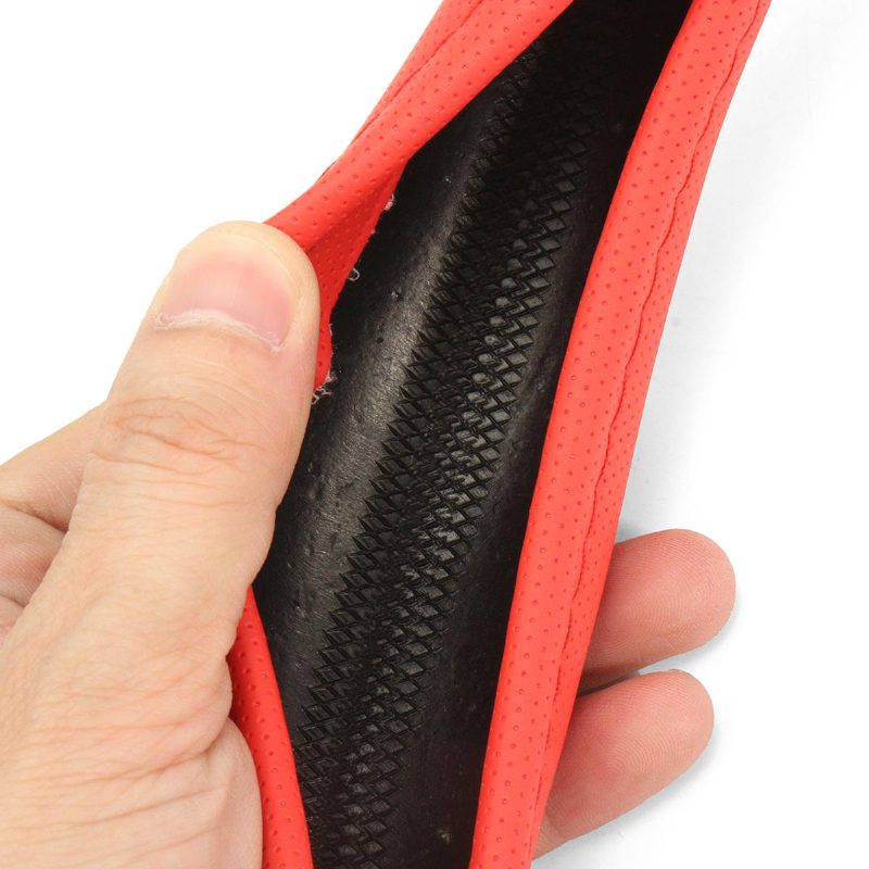 Univerzális Pvc Bőrből Készült Autós Teherautó Kormánykerék Burkolatok 37-39 cm Vörös Ezüst